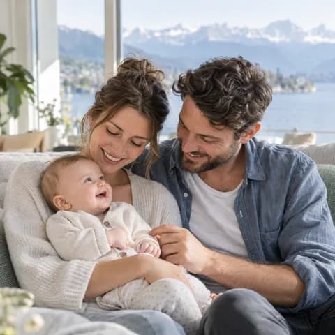 Jeunes parents qui mettent en place une épargne 3ème pilier pour leur enfant